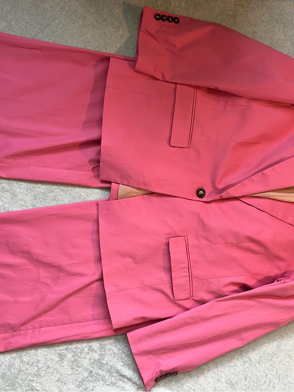 J. Crew Re-Imagines Pink 3-Piece Suit: Blazer Vest & Trousers Pants Cotton 16 XL - Picture 5 of 15